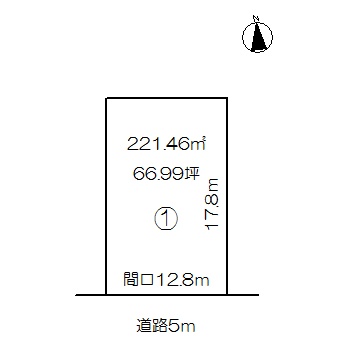 中菰野駅　徒歩79分　土地面積:221.46平米 ( 66.99坪 )　