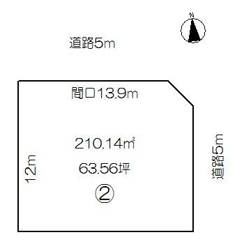 中菰野駅　徒歩79分　土地面積:210.14平米 ( 63.56坪 )　